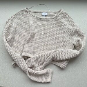 Lacoste Women's Beige Crew Neck Sweater